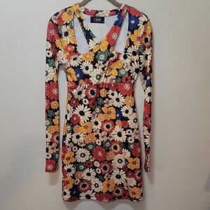 CIDER SMALL mini Floral Long Sleeve Dress